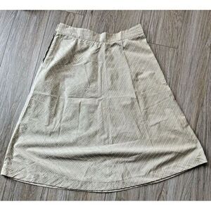 Piazza Sempione Women's 46 (US 10) Gray White Striped Skirt Stitch Detail Cotton